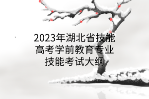 2023年湖北省技能高考學(xué)前教育專(zhuān)業(yè)技能考試大綱