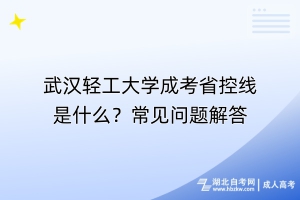 武漢輕工大學成考省控線是什么？常見問題解答