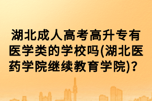 湖北成人高考高升專有醫(yī)學(xué)類的學(xué)校嗎(湖北醫(yī)藥學(xué)院繼續(xù)教育學(xué)院)？