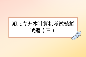 湖北專升本計(jì)算機(jī)考試模擬試題（三）