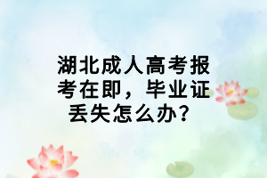 湖北成人高考報(bào)考在即，畢業(yè)證丟失怎么辦？