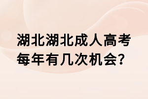 湖北湖北成人高考每年有幾次機(jī)會(huì)？