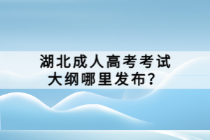 湖北成人高考考試大綱哪里發(fā)布？