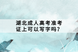 湖北成人高考準考證上可以寫字嗎？