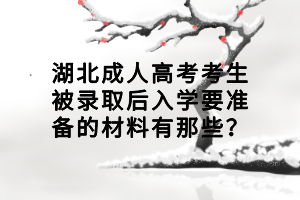 湖北成人高考考生被錄取后入學(xué)要準(zhǔn)備的材料有那些？