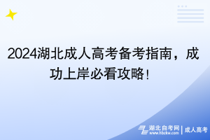 2024湖北成人高考備考指南，成功上岸必看攻略！