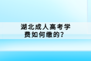 湖北成人高考學(xué)費(fèi)如何繳的？