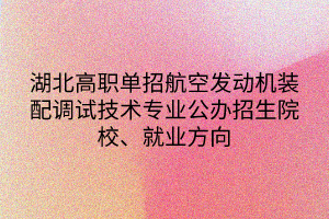 湖北高職單招航空發(fā)動機裝配調試技術專業(yè)公辦招生院校、就業(yè)方向