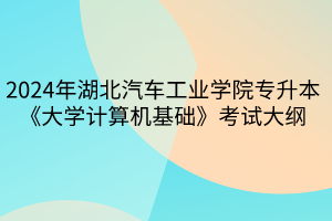 2024年湖北汽車工業(yè)學(xué)院專升本《大學(xué)計(jì)算機(jī)基礎(chǔ)》考試大綱