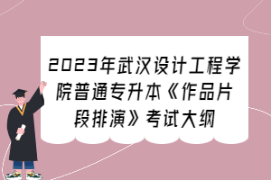 2023年武漢設(shè)計(jì)工程學(xué)院普通專升本《作品片段排演》考試大綱