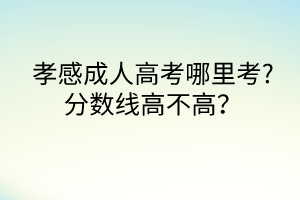 孝感成人高考哪里考?分數(shù)線高不高？