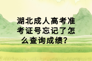 湖北成人高考準考證號忘記了怎么查詢成績？