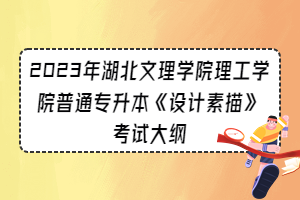 2023年湖北文理學(xué)院理工學(xué)院普通專升本《設(shè)計素描》考試大綱