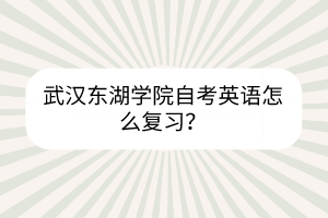 武漢東湖學(xué)院自考英語怎么復(fù)習(xí)？