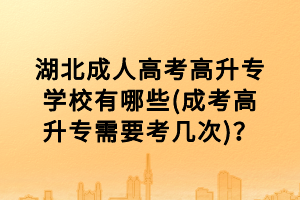 湖北成人高考高升專學校有哪些(成考高升專需要考幾次)？