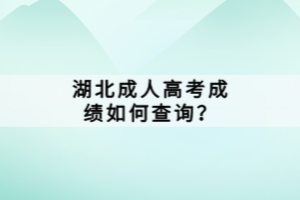 湖北成人高考成績(jī)?nèi)绾尾樵?xún)？