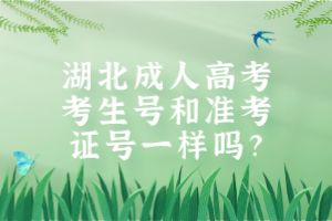湖北成人高考考生號(hào)和準(zhǔn)考證號(hào)一樣嗎？