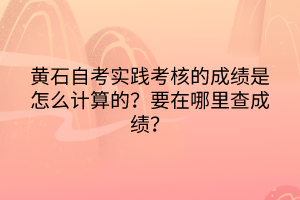 黃石自考實(shí)踐考核的成績(jī)?cè)趺从?jì)算的？要在哪里查成績(jī)？