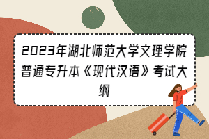 2023年湖北師范大學(xué)文理學(xué)院普通專升本《現(xiàn)代漢語(yǔ)》考試大綱