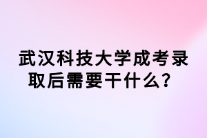 武漢科技大學(xué)成考錄取后需要干什么？