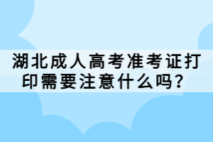 湖北成人高考準(zhǔn)考證打印需要注意什么嗎？