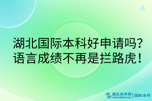 湖北國際本科好申請嗎？語言成績不再是攔路虎！