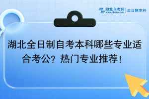 湖北全日制自考本科哪些專業(yè)適合考公？熱門專業(yè)推薦！