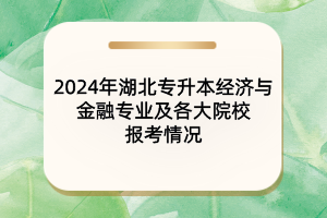 2024年湖北專升本經(jīng)濟(jì)與金融專業(yè)及各大院校報(bào)考情況