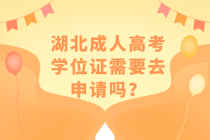湖北成人高考學位證需要去申請嗎？