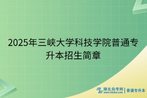 2025年三峽大學(xué)科技學(xué)院普通專升本招生簡(jiǎn)章