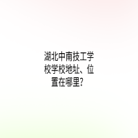 湖北中南技工學(xué)校學(xué)校地址、位置在哪里？