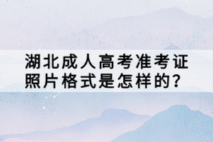 湖北成人高考準(zhǔn)考證照片格式是怎樣的？