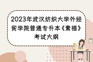 2023年武漢紡織大學(xué)外經(jīng)貿(mào)學(xué)院普通專升本《素描》考試大綱