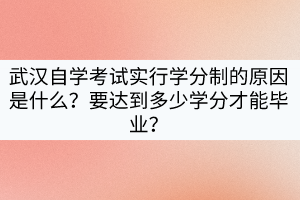 武漢自學(xué)考試實(shí)行學(xué)分制的原因是什么？要達(dá)到多少學(xué)分才能畢業(yè)？