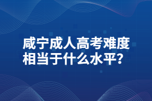 咸寧成人高考難度相當(dāng)于什么水平？