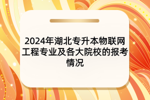 2024年湖北專升本物聯(lián)網(wǎng)工程專業(yè)及各大院校的報考情況