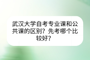 武漢大學(xué)自考專業(yè)課和公共課的區(qū)別？先考哪個比較好？