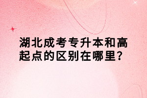 湖北成考專升本和高起點(diǎn)的區(qū)別在哪里？