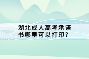 湖北成人高考承諾書哪里可以打??？