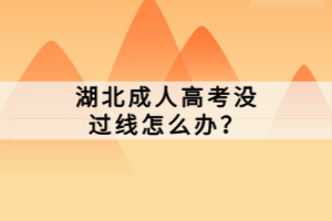 湖北成人高考沒過線怎么辦？