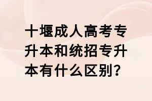 十堰成人高考專升本和統(tǒng)招專升本有什么區(qū)別？