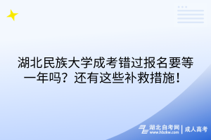 湖北民族大學(xué)成考錯(cuò)過(guò)報(bào)名要等一年嗎？還有這些補(bǔ)救措施！