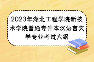 2023年湖北工程學(xué)院新技術(shù)學(xué)院普通專升本漢語言文學(xué)專業(yè)考試大綱