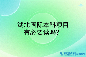 湖北國際本科項(xiàng)目有必要讀嗎？