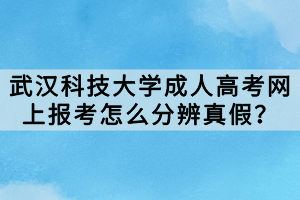 武漢科技大學(xué)成人高考網(wǎng)上報考怎么分辨真假？