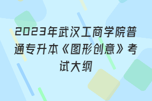 2023年武漢工商學院普通專升本《圖形創(chuàng)意》考試大綱