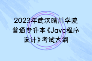 2023年武漢晴川學院普通專升本《Java程序設(shè)計》考試大綱