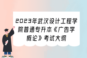 2023年武漢設(shè)計(jì)工程學(xué)院普通專升本《廣告學(xué)概論》考試大綱