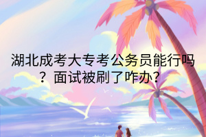 湖北成考大?？脊珓?wù)員能行嗎？面試被刷了咋辦？