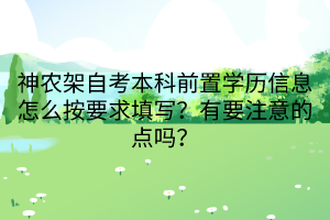 神農(nóng)架自考本科前置學(xué)歷信息怎么按要求填寫？有要注意的點(diǎn)嗎？